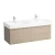Loven Double Cabinet for Two Wall-Hung Washbasins, Size 130 cm, Beige 