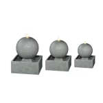 Luxury Decorative Fiber Fountain With Overhead Lighting, Gray Color, 220V, Size 50 × 50 × 65 cm