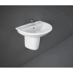 مغسلة حمام نصف قاعدة، مقاس 20×25×51.5 سم، لون عاج | راك للخزف