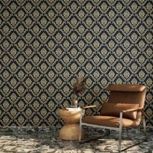 ورق جداري بتصميم كلاسيكي ازرق داكن، طول 10 م، عرض 50 سم | A8020105