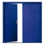 Fire door SFFECO  stainless steel  without Window  Model  SF/DD  Double Door leaf size 1900×1950   mm  Color Blue
