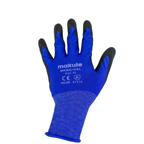 Nitrile Work Glove Size 10 XL Blue Color | Makute