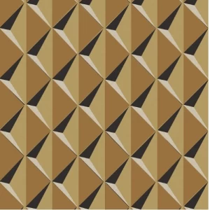 Belgian Wallpaper Geometric Design 10 m x 0.53 m Yellow | Abyat Company