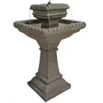 Ceramic decorative fountain, gray color, dimensions 45x45x81cm, model 21p0300LY