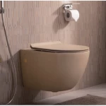 كرسي معلق مرحاض افرنجي مقاس 18 سم، لون بني فاتح