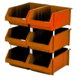 صندوق رف بلاستيك اتش دى بى اى، مقاس 35×20×18 سم، سعة 15 كغم، لون برتقالي، موديل LCDL6