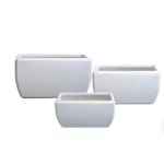 Small Round White Fiberglass Plant Pot 60x26x33 cm