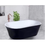 Acrylic Bathroom Bathtub Length 170 cm, Width 75 cm, Black and White