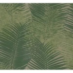 Leaf patterned wallpaper, green color, length 10 m, width 0.73 m, model 45104  