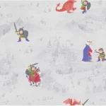 Youth and children wall decoration, gray color, length 10 m, width 0.53 m, model 297706 