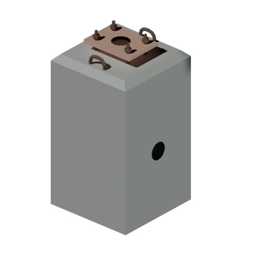 Concrete Lighting Pole Bases 50×50×50 cm Reinforcement 2 Hook Anchor Bolt 27/900 mm No Insulation | Matkel Store