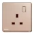 فيش مفرد 13 امبير مع مفتاح تشغيل ومؤشر، ذهبي وردي، 86×86 مم، 250 فولت، ماركة سيمنز (دلتا أرينا)
