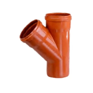 UPVC 45° Wye Tee Size 160×160 mm Orange Color | Al-Manar Pipes Factory