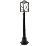 Outdoor Lighting Pole for External Spaces, Size 104x14 cm, Black Color