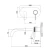 Italian Wall Bathroom Washbasin Mixer With Frame, Matte Black, Depth 30 cm, Width 7 cm | Hatch Company - Image 2
