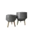 Gray Plant Pot with Wooden Stand 37×37×20 cm