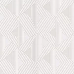 ورق جدران بلجيكي لون ابيض تصميم هندسي، مقاس 10 م×0.53 م، موديل وايلد