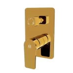 Three Way Shower Mixer, Dimensions 12.4×18×13 cm, Shiny Gold