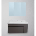 Decorative Wooden Washbasin, with Mirror, Plywood Model, Size 100 cm