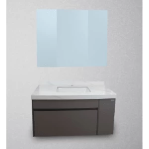 Decorative Wooden Washbasin with Mirror, Plywood Model, Size 100 cm | Zinco Trading Company