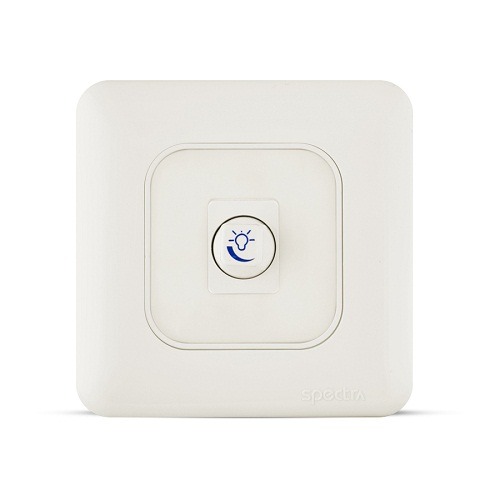 Push & Rotary Dimmer 500W, 220V, 1 Gang, 2 Way, White, 7x7 cm | Spectra