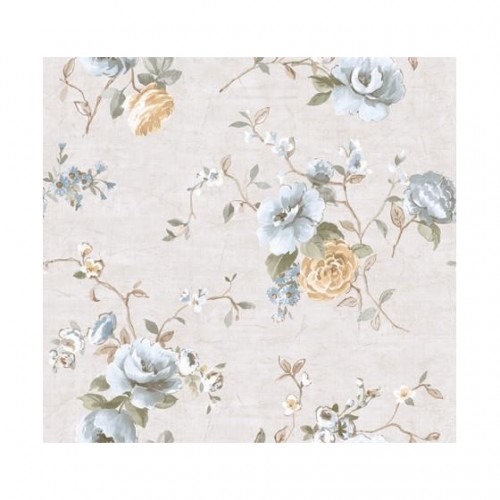 Floral Wallpaper Light Gray, 10 m x 0.53 m, Model FF51208 | Balbaid Decor Company