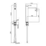 Washbasin Mixer 31.35×21.2 cm, Matte Gold Long