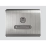 فيش تليفون مفرد، مقاس 7×7 سم، 13 أمبير، لون ستيل