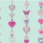 ورق جدران، لون اخضر مع وردي تصميم اطفال، مقاس 10 م×0.53 م