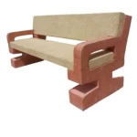 Concrete Chairs Reinforced Normal Shiny with Backrest Length 205 cm Width 50 cm Height  70 cm Color Beige