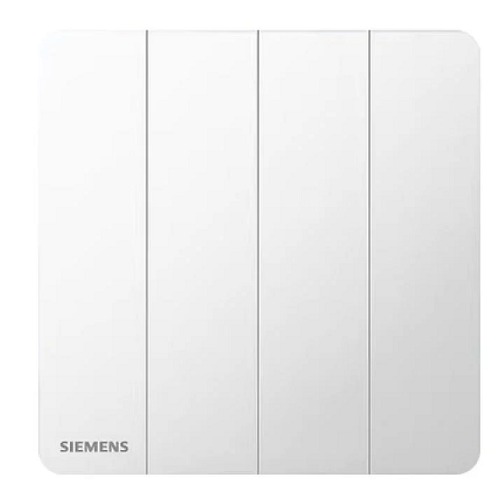 مفتاح انارة رباعي دركسيون 10 امبير، 86×86 مم، ابيض، ماركة Siemens (Delta Peleus)