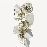 Metallic Wall Plate, 68 cm Width, 132.7 cm Height, Gold | White Color