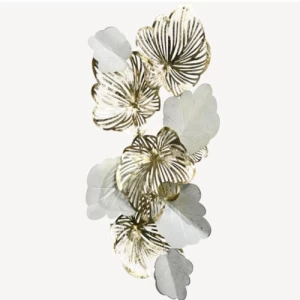Metallic Wall Plate 68 cm Width, 132.7 cm Height, Gold | White Color | Abyat Company