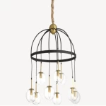 إضاءة سقفية تصميم فاخر، لون ذهبي | أسود، أبعاد 79×71×67 سم