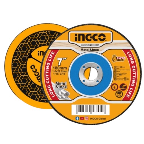 Iron and Stainless Steel Cutting Disc INOX 180 mm Diameter, Flat Center | Est.Salama Trading Tools&Hardware
