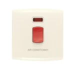 مفتاح كهرباء مفرد ثنائي القطب مع مؤشر ليد 45 امبير  ألف الفنار مقاس 7×7 سم اللون بيج 