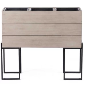 Wooden Planting Pot 84x30x75 cm Rectangular Gray | Sultan Garden Center