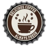 لوحة حائط معدنية باللون البني، مقاس 35 سم