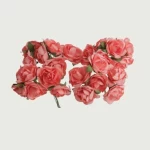 ورد صناعي بمبيم، مقاس 10×10 سم، لون زهري