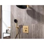 خلاط دش استحمام مخفي، موديل لوسيرن، ارتفاع 15.5 سم، عرض 20.5 سم، الطول 20.5 سم، لون ذهبي