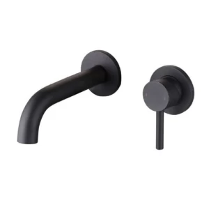 Concealed Wall Washbasin Tap Matt Black, Single Handle | Saudi Ceramics