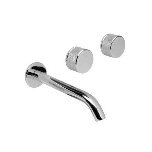 Three Hole Concealed Wall Washbasin Tap 21.2x33.5x6.3 cm Chrome, Engraved Handle, 4.5 kg | Hatch Company