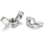 White Zinc Plated Wing Nut DIN 315,  Size 20 mm Grade 4.8 | Aobsco Company