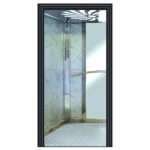 Elevator Cabin Copper Full-Length Mirror Silver Corners Natural Marble Flooring | Sakan209