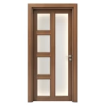 Premium solid wood door, brown color, size 235 x 115 cm, thickness 6 cm, model GPR07