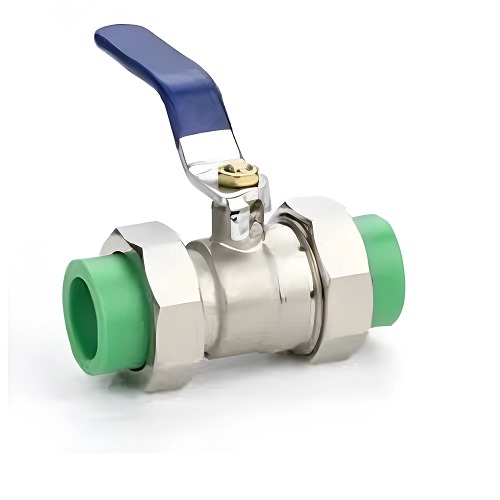 PPR Double Union Ball Valve 25 mm, Green | Cosmoplast