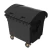 Plastic Waste Container with Curved Lid Black Color Capacity 1100 Liter Size 1.37×1.06×1.46 meter
