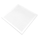 بلاط سقف جبس مطلي PVC مخرم، عادي مقاس 600×600 مم، سمك 9.5 مم لون ابيض، تصميم مربع صغير