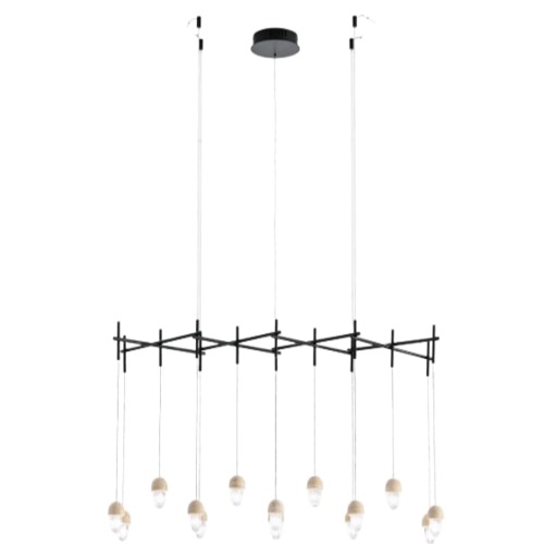 نجفة كريستال تصميم فاخر 176 × 42 × 20 سم لون أسود | شركة ابيات