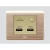 Double USB Socket, Gold Color, 7x7 cm